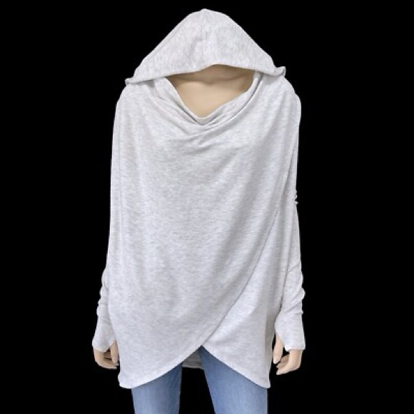 Athleta Tops - Athleta Purana Wrap Sweatshirt – Light Grey Heather‎ 🤍✨